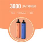 ISK042 одноразовые электронные сигареты 3000 затяжек, квадратный корпус, батарея 1300 мАч, резиновый окрашенный стержень