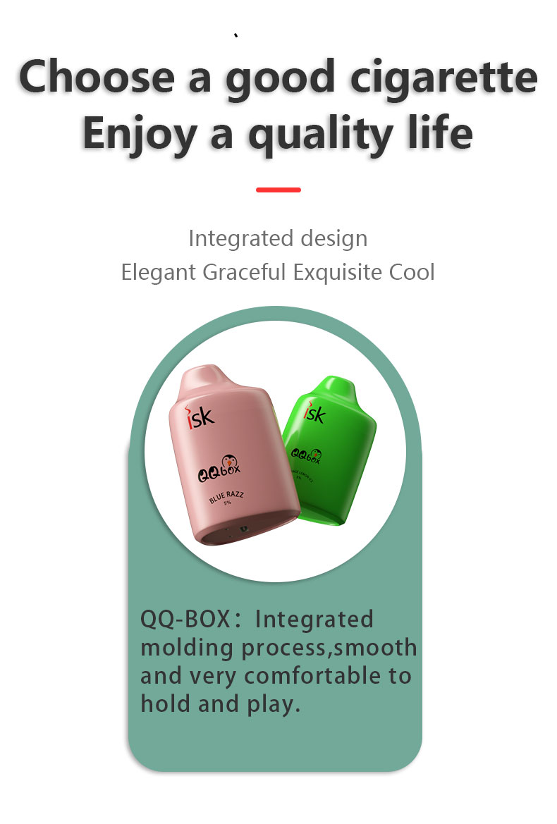 QQ-Box одноразовые электронные сигареты 5000 затяжек с сетчатой катушкой от ISK с перезаряжаемой батареей
